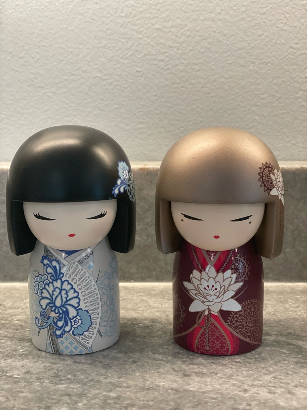 Kimmidoll Decorative Dolls - Blue & Burgundy Pair